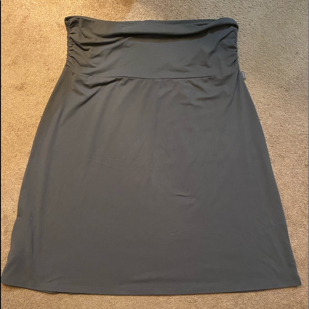 Eddie Bauer Gray Ruched Pull-on Skirt XL